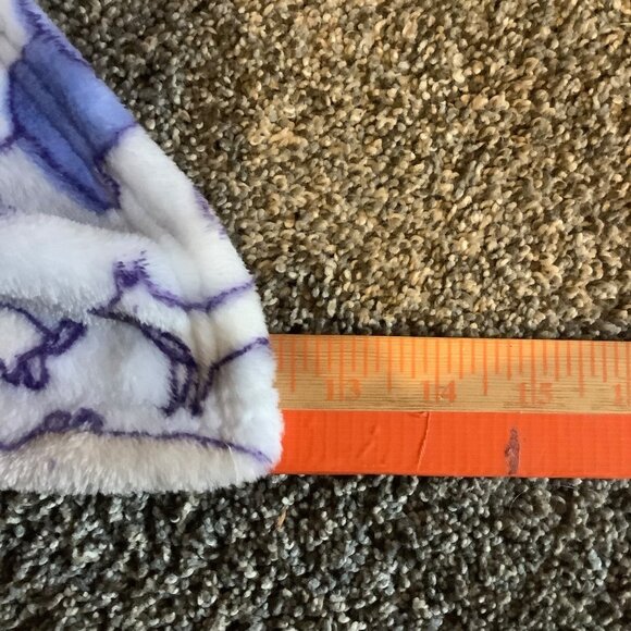 Blue Elephant Plush Lovey Blanket Animal Print Soft Fleece Baby Security 12"x12" - Picture 6 of 6